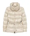 Herno Belted Short Down Jacket In Nude