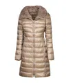 Herno Elisa Long Ecofur Taupejacket In Nude