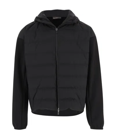Herno Long-sleeved Cotton Jacket In Black