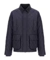 Herno Jacket In Nylon Chamonix And Waxed Tech Cotton In Blue