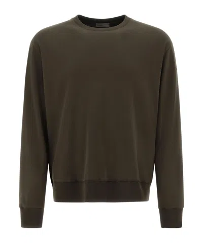 Herno Long-sleeved Cotton Sweatshirt In Green