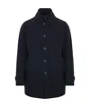 Herno Medium-length Structured Coat With Button-up Front In Black