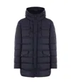 Herno L Eskimo Hooded Nylon Down Jacket In Blue