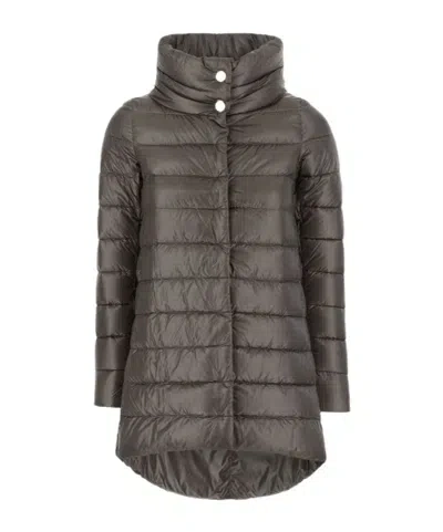 Herno Long-sleeved Down Jacket In Black