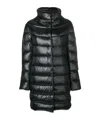 Herno Midi Quilted Down Jacket With High Neck In Black