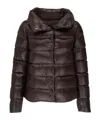 Herno Long-sleeved Down Jacket In Black