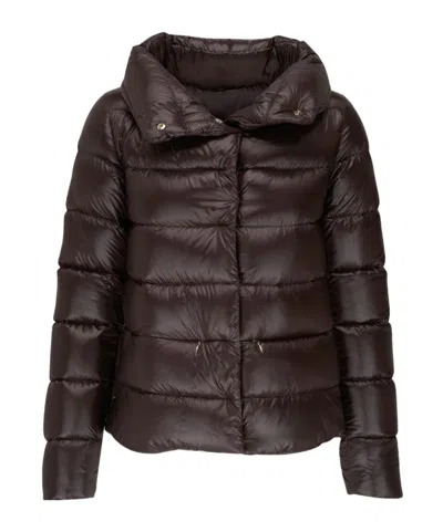 Herno Long-sleeved Down Jacket In Black