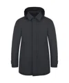 Herno Functional Wardrobe Waterproof Hooded Raincoat In Black
