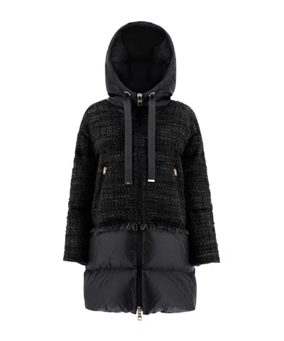 Herno Long-sleeved Down Jacket In Black