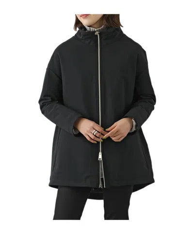 Herno Long-sleeved Down Jacket In Black