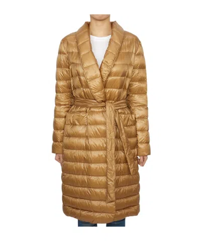 Herno Long-sleeved Down Jacket In Brown