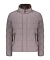Herno Down Jacket With Zipper And Automatic Buttons In Gray