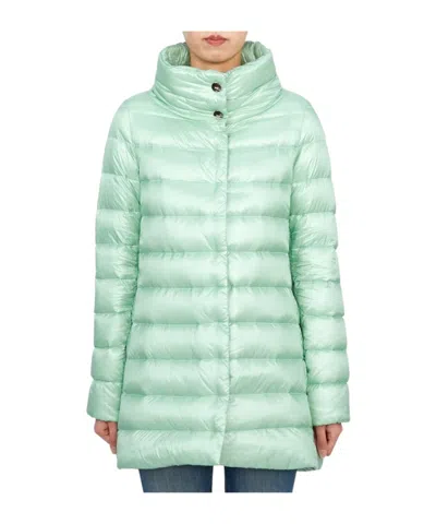 Herno Long-sleeved Down Jacket In Green