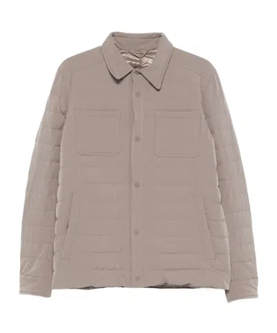 Herno Long-sleeved Down Jacket In Nude