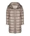 Herno Down-feather Mid-length Coat In Nude