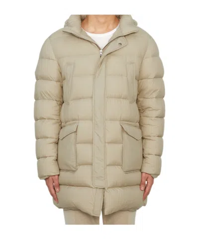 Herno Long-sleeved Down Jacket In Nude