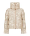 Herno Cape In Shimmering Lace Layer In Nude