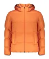 Herno Long-sleeved Down Jacket In Orange