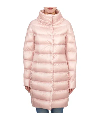 Herno Long-sleeved Down Jacket In Pink