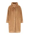Herno Long Sleeved High-neck Coat In Brown