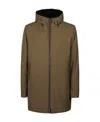 Herno Long Sleeved Hooded Padded Parka In Green