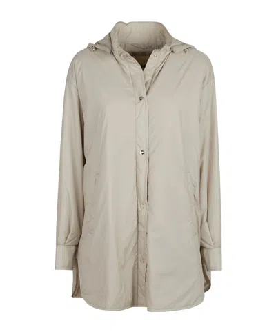 Herno Long-sleeved Hooded Coat In Neutral