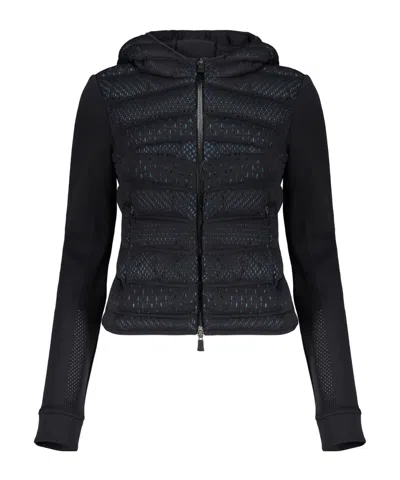 Herno Long-sleeved Hooded Down Jacket In Black