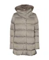 Herno Long-sleeved Hooded Down Jacket In Gray