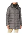Herno Long-sleeved Hooded Down Jacket In Gray