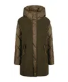 Herno Long-sleeved Hooded Down Jacket In Green