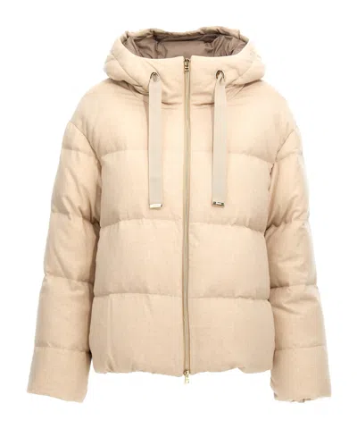 HERNO MÉLANGE-EFFECT PUFFER JACKET