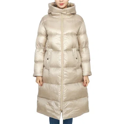Herno Long-sleeved Hooded Down Jacket In Nude