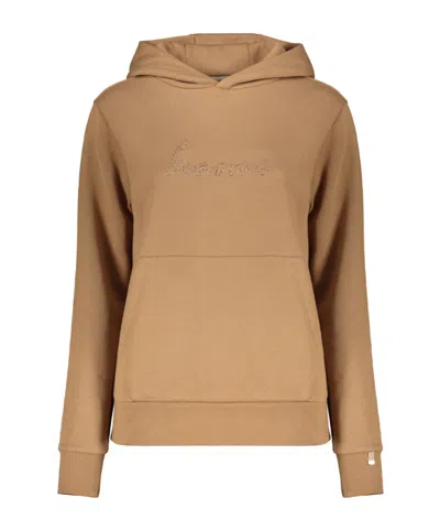 Herno Long-sleeved Hooded Sweatshirt In Brown