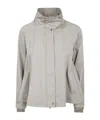 Herno Cotton Gabardine Cape With Water-repellent Finish And Taffeta Details In Gray
