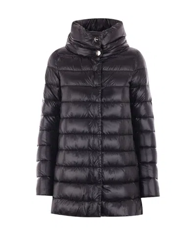 Herno Long-sleeved Light Down Jacket In Black
