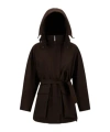 Herno Hooded Belted Jacket In Brown