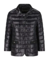 Herno Long Sleeved Quilted Down Jacket In Black