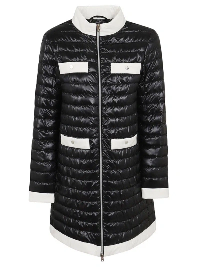 Herno Long Sleeved Quilted Down Jacket In Black