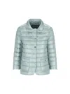 Herno Long Sleeved Quilted Down Jacket In Clear Blue