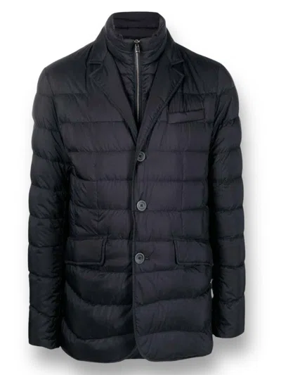 Herno Long-sleeved Quilted Jacket  In Black
