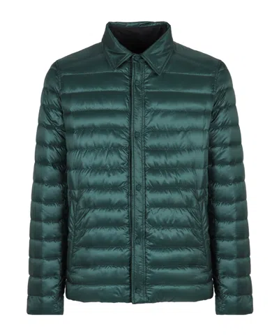 Herno Long-sleeved Reversible Padded Coat In Green