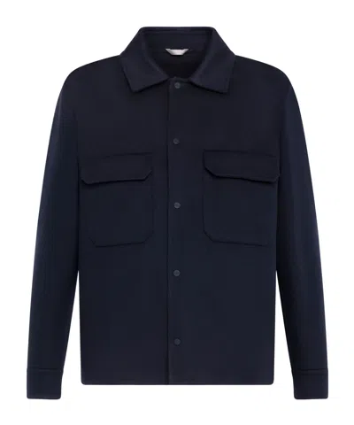 Herno Long-sleeved Short Coat In Blue