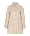 Herno Medium Length Waterproof Beige Cotton Trench Coat With Buttons Women In Nude