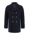 Herno Long-sleeved Spliced Coat In Black