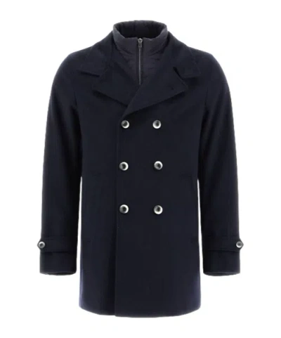 HERNO LONG-SLEEVED SPLICED COAT