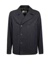 Herno Navy Blue Cotton Trench Coat