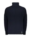 Herno Long-sleeved Turtleneck Pullover In Blue