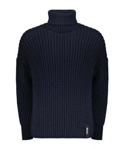 Herno Long-sleeved Turtleneck Pullover In Blue