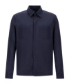 Herno Shacket In Micro Ripstop Nylon In Blue