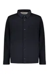Herno Long-sleeved Wool-blend Shirt In Black